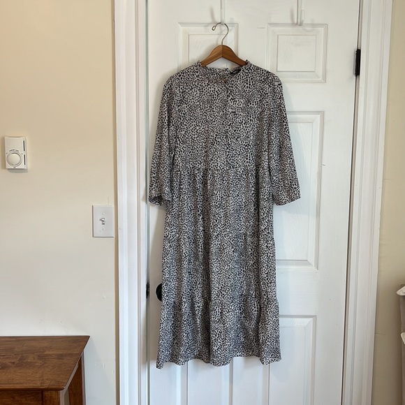 Asos midi smock dress in mono spot print - Picture 4 of 7